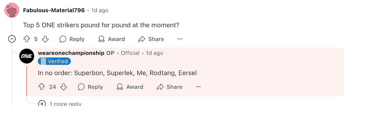 Screenshot from Reddit AMA